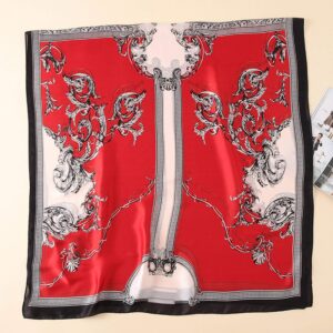 YMXHHB Silk Scarf 100% Mulberry Silk Fashion Scarves Long Lightweight Shawl Wrap (6710 Red)