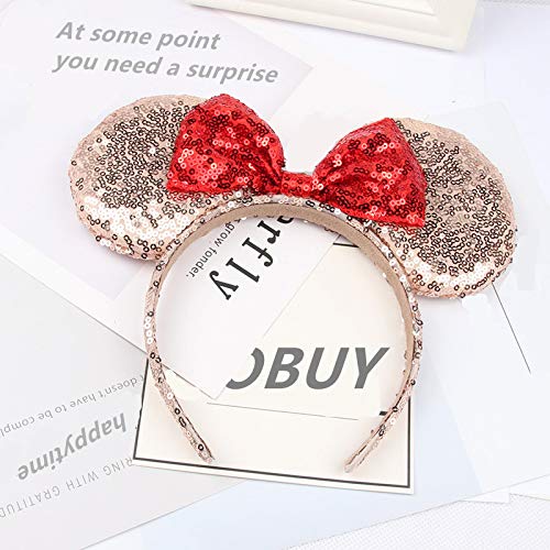 OBUY Bow Headbands Glitter Princess Party Decoration Adult Sparkly Mermaid Mouse Ears Headband for Girls Cosplay Costume for Girls & Women