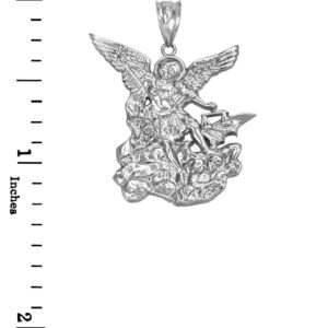 LA BLINGZ Sterling Silver Saint Michael Pendant