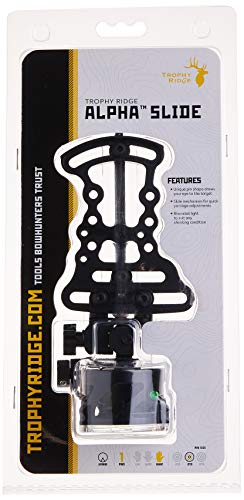 Trophy Ridge Alpha Slide Archery Bow Sight - A-Shaped .019” Single Pin Sight for Unbeatable Visibility, Right Hand