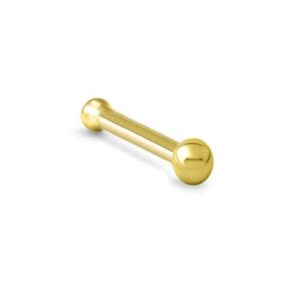 9k Yellow Gold Nose Bone Ring Tiny 1mm Ball 22G