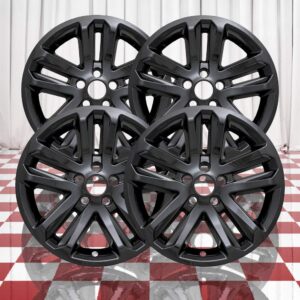 brighter design set of 4 gloss black 5 split spoke 18" wheel skins for ford explorer 2011-2017