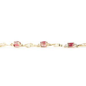 Galaxy Gold GG 14k Solid Yellow Gold Tennis Bracelet 4.21 ct Ruby Diamond - size 8.0