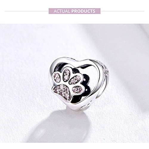 Love Heart Dog Paw Charm for Charms Bracelet Necklace Christmas Gifts for Women Fashion Jewelry