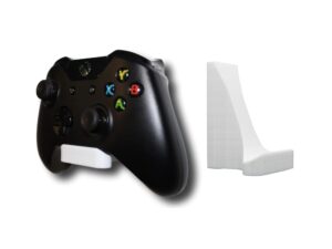 3dlaserslab damage-free controller wall mount kit for xbox one (1 pack, white), microsoft, easy install, 3m command strip included (white, 1)