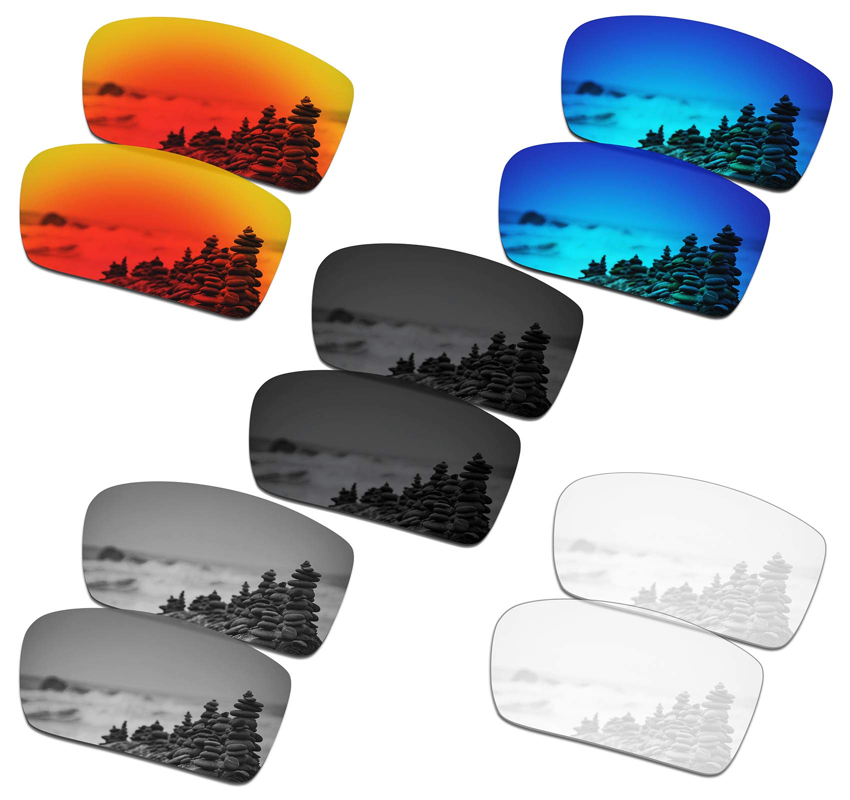 SmartVLT Set of 5 Men's Replacement Lenses for Oakley Crankshaft OO9239 Sunglass Combo Pack S01