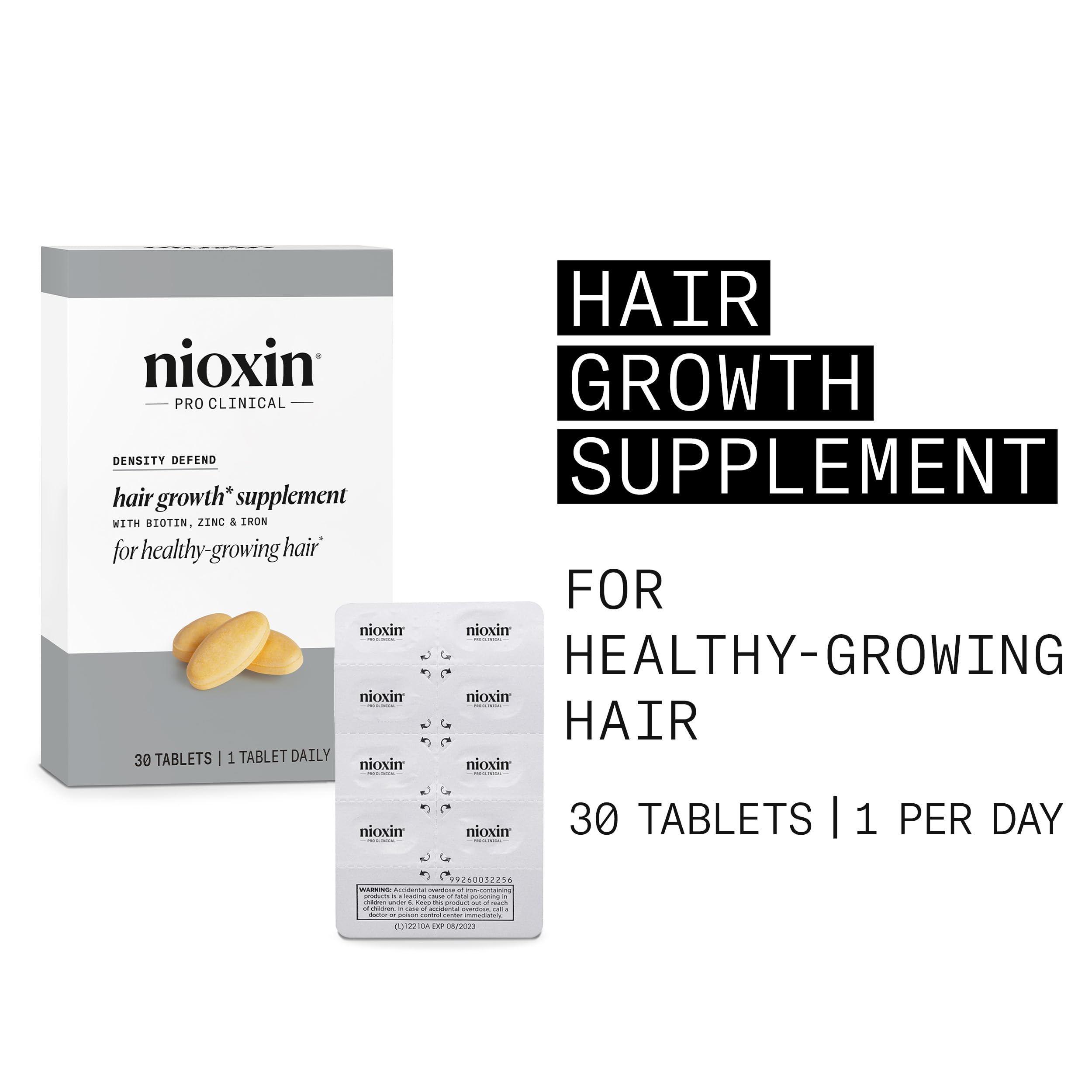 Nioxin Density Defend Hair Growth Supplements - For Hair Growth and Thickness, 30 Tablets, (Packaging May Vary)