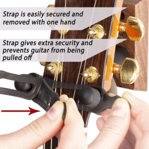 String Swing Guitar Wall Mount Hanger with Keeper Strap- Electric Acoustic and Bass Guitars CC01K-BW