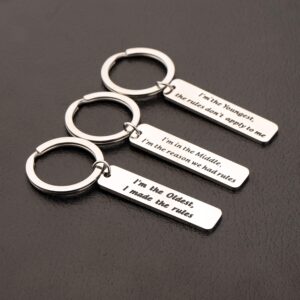 AKTAP Brother Keychain Sibling Jewelry Gift for Brother or Sister Family Jewelry Sister Gifts