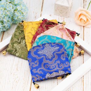 handrong 30Pcs Silk Coin Bags Brocade Coin Bags Pouches Jewelry Gift Bag Candy Sachet Pouch Small Chinese Embroidered Organizers Pocket for Women Girls Dice Necklaces Earrings Bracelets