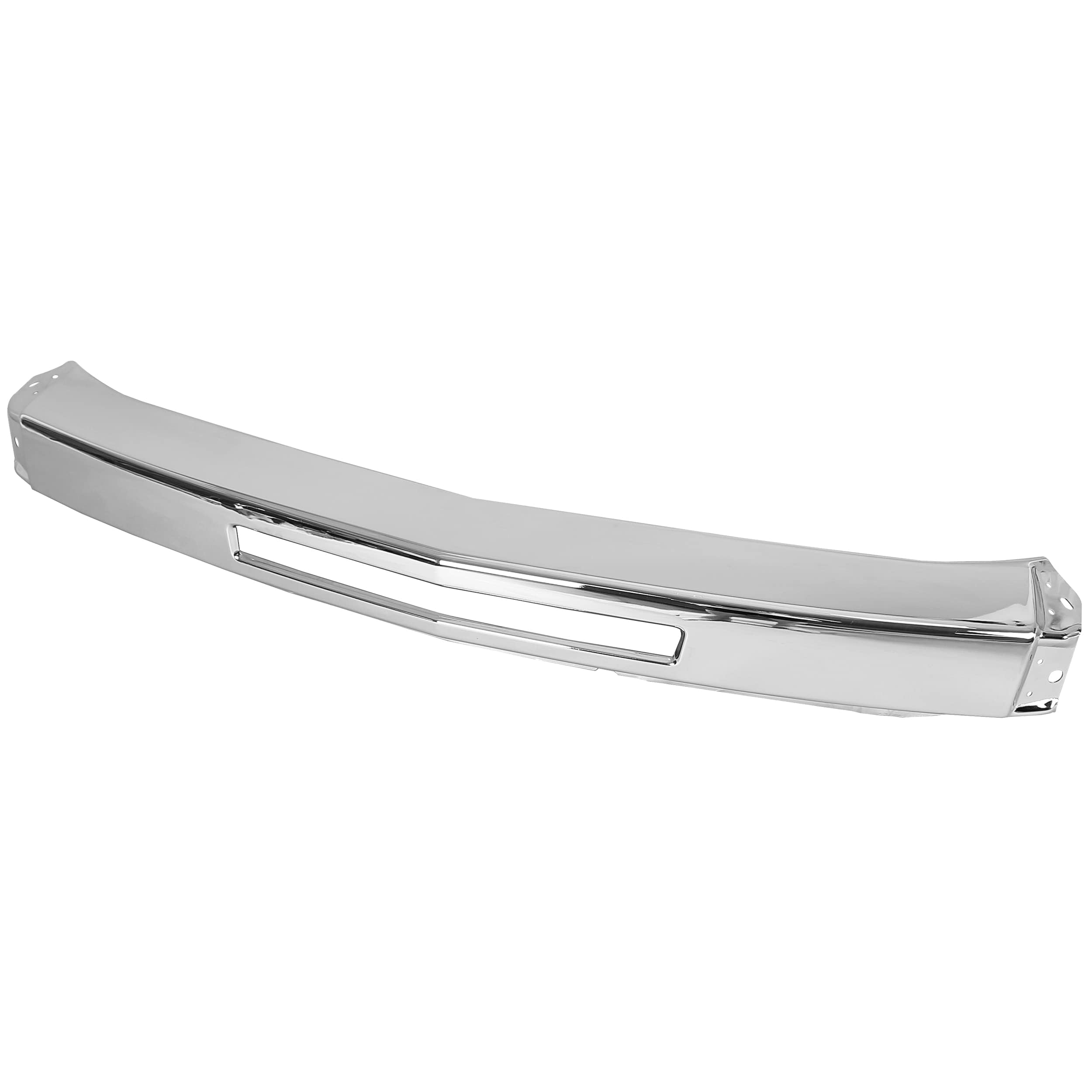 ECOTRIC Impact Bar Compatible with 2007-2013 Chevy Silverado 1500 2500 3500 Pickup Front Bumper Impact Face Bar Chrome Steel Replace For GM1002831 15941850