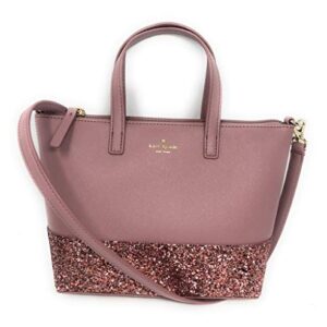 Kate Spade New York Ina Greta Court Glitter Crossbody Bag Top Handle Handbag, Dusty Peony, Medium