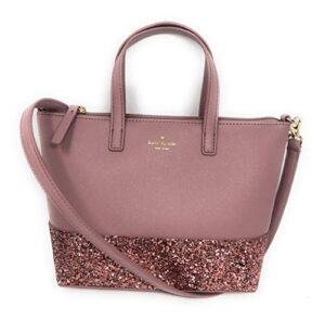 kate spade new york ina greta court glitter crossbody bag top handle handbag, dusty peony, medium