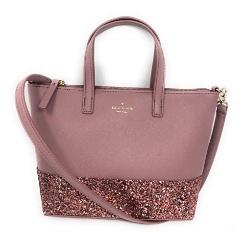 Kate Spade New York Ina Greta Court Glitter Crossbody Bag Top Handle Handbag, Dusty Peony, Medium