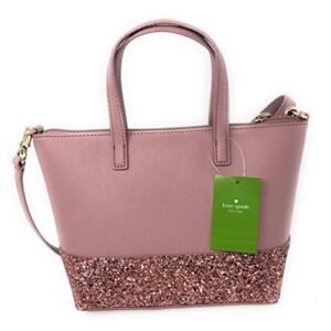 Kate Spade New York Ina Greta Court Glitter Crossbody Bag Top Handle Handbag, Dusty Peony, Medium