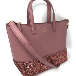 Kate Spade New York Ina Greta Court Glitter Crossbody Bag Top Handle Handbag, Dusty Peony, Medium