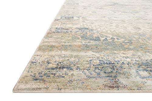 Loloi Revere Rug, Ivory & Blue 2'-6" x 10'-0" Area Rug – Traditional Accent Rugs for Living Room, Bedroom, Entryway & Hallway, No Shed High Traffic Area Home Decor Rug