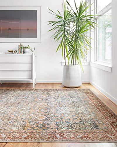 Loloi II Layla Ocean/Rust 7'-6" x 9'-6" Area Rug