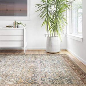 Loloi II Layla Ocean/Rust 7'-6" x 9'-6" Area Rug