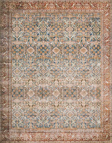 Loloi II Layla Ocean/Rust 7'-6" x 9'-6" Area Rug