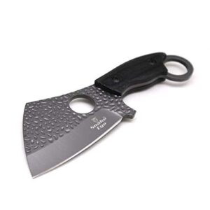 Snake Eye Tactical Heavy Duty Fixed Blade Cleaver Razor Style Hunting Knife w/Nylon Sheath (Grey)