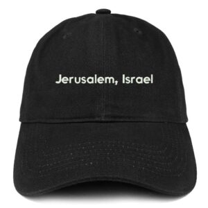 trendy apparel shop jerusalem israel embroidered cotton unstructured dad hat - black