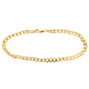 real 10k yellow gold hollow c-link men and women bracelet/anklet 4.5 mm (9)