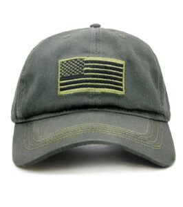 lokidve usa american flag baseball cap embroidered polo style military army hat-green