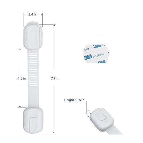 Eco-Baby Safety Cabinet Proofing for Babies - 3M Adhesive Baby Proofing Straps, Refrigerator Lock Straps, Child Proof Locks for Cabinet, Toilet Seat,Cupboard,Door with Easy Installation (12 Pack)