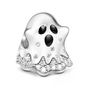 gnoce halloween ghost charms for bracelet 925 sterling silver horror christmas bead charms for women jewelry gift fit necklace