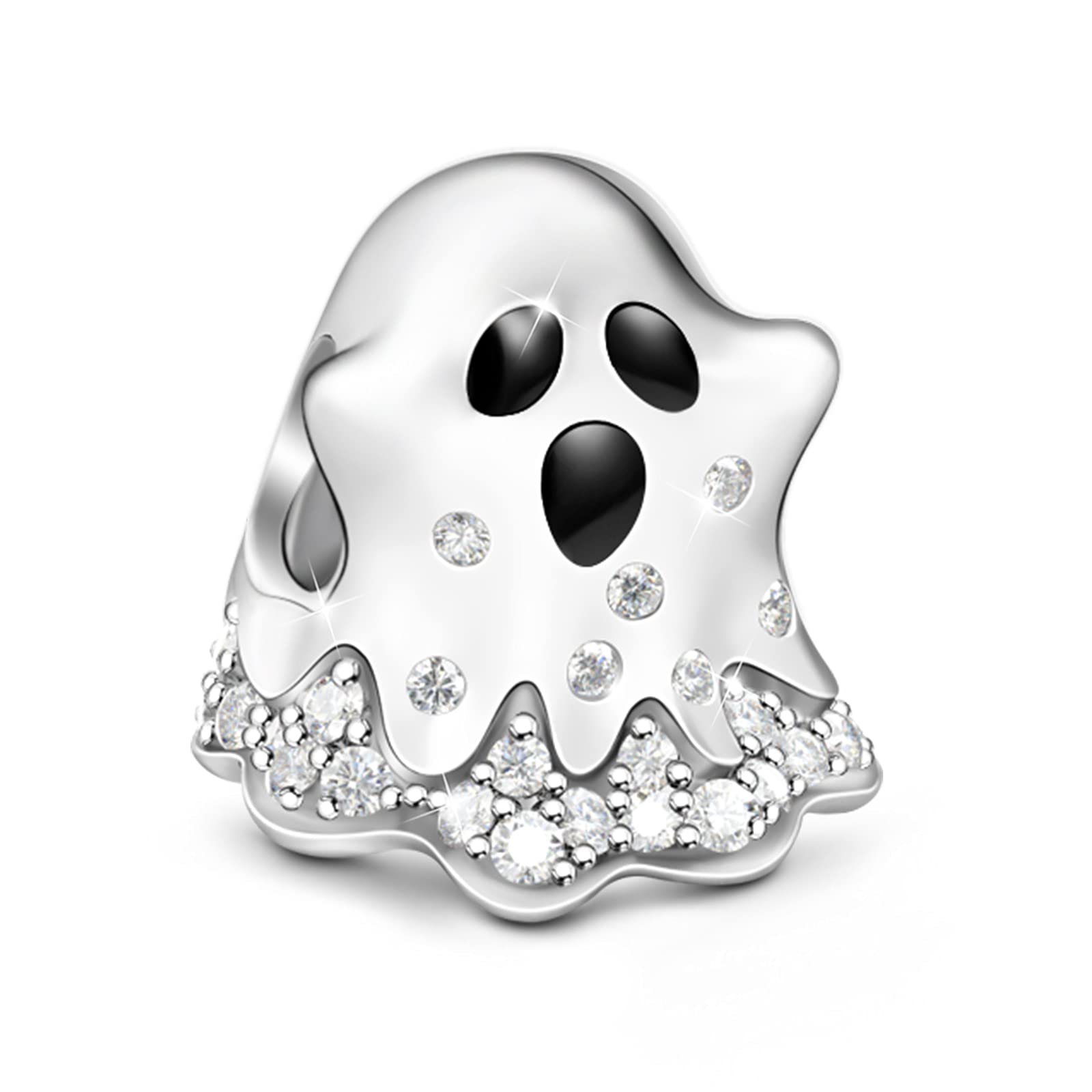 GNOCE Halloween Ghost Charms for Bracelet 925 Sterling Silver Horror Christmas Bead Charms For Women Jewelry Gift Fit Necklace