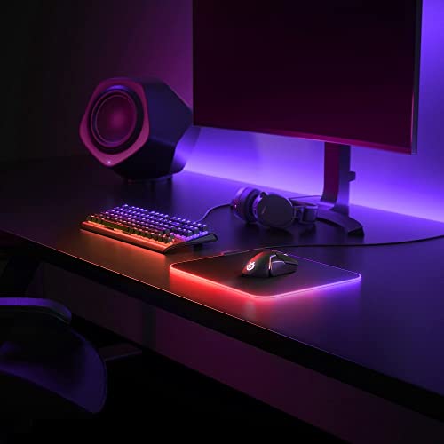 SteelSeries QcK Prism Cloth - Gaming Mouse Pad - 2 zones RGB lighting - Medium size