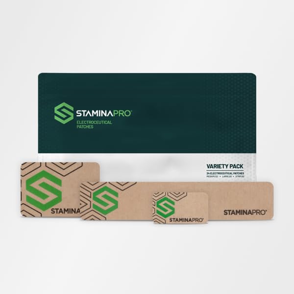 STAMINAPRO Electroceutical Patches for Muscle Soreness, Strain, Muscle Fatigue, and Muscle Tightness - 24 Patches