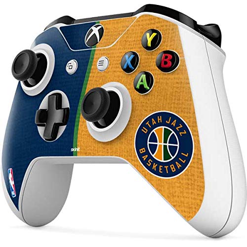 Skinit Decal Gaming Skin Compatible with Xbox One S Controller - Officially Licensed NBA Utah Jazz Split Canvas Design