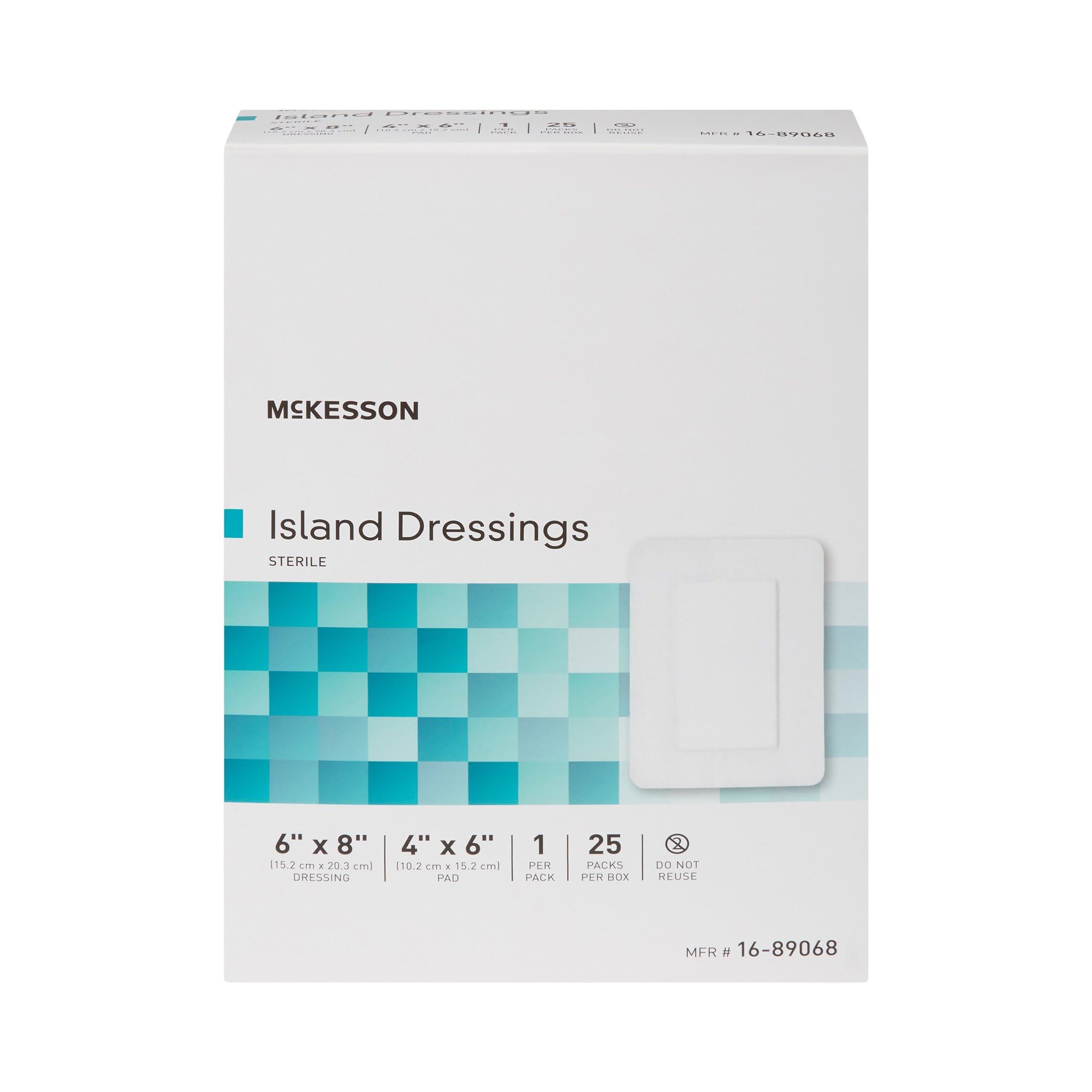 McKesson Island Dressing, Sterile, Polypropylene/Rayon, 6 in x 8 in, 25 Count, 1 Pack