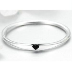 Kingray Jewelry Stainless Steel Heart Shaped Wedding Band Promise Statement Stackable Ring (10)