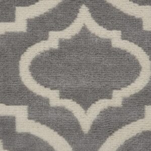 Nourison Jubilant Trellis Grey 2'3" x 7'3" Area -Rug, Easy -Cleaning, Non Shedding, Bed Room, Living Room, Dining Room, Kitchen (2x7)