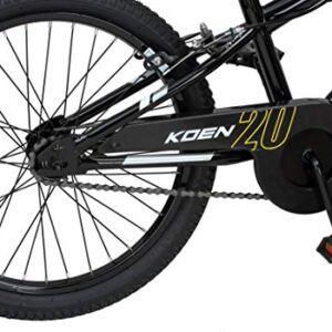 Schwinn Koen & Elm BMX Style Kids Bike in 20-Inch Wheels, With Number Plate, Chain Guard & Kickstand, For Boys & Girls Age 7-13 Year Old, No Training Wheels, Black