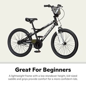 Schwinn Koen & Elm BMX Style Kids Bike in 20-Inch Wheels, With Number Plate, Chain Guard & Kickstand, For Boys & Girls Age 7-13 Year Old, No Training Wheels, Black