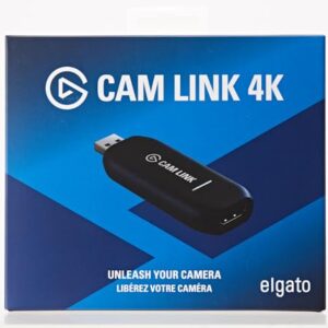 Elgato Cam Link 4K, External Camera Capture Card, Stream and Record with DSLR, Camcorder, ActionCam as Webcam in 1080p60, 4K30 for Video Conferencing, Home Office, Gaming, on OBS, Zoom, Teams, PC/Mac