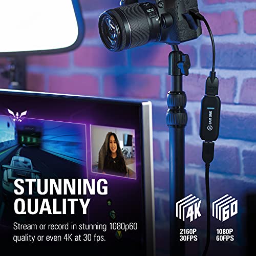 Elgato Cam Link 4K, External Camera Capture Card, Stream and Record with DSLR, Camcorder, ActionCam as Webcam in 1080p60, 4K30 for Video Conferencing, Home Office, Gaming, on OBS, Zoom, Teams, PC/Mac