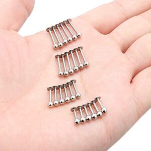 Ftovosyo Labret Barbell 24PCS Monroe Lip Barbell Ring Helix Earring Tragus Cartilage Studs Surgical Steel Piercing Jewelry for Women Men 16G 6mm 8mm 10mm 12mm