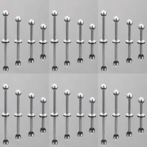 Ftovosyo Labret Barbell 24PCS Monroe Lip Barbell Ring Helix Earring Tragus Cartilage Studs Surgical Steel Piercing Jewelry for Women Men 16G 6mm 8mm 10mm 12mm