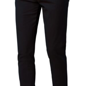 Plaid&Plain Men's Skinny Stretchy Khaki Pants Colored Pants Slim Fit Slacks Tapered Trousers 819 Black 32X32