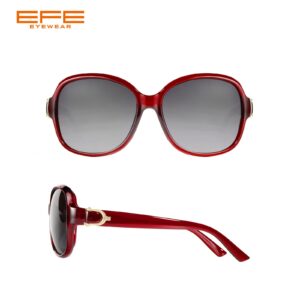 EFE Red Big Large Sunglasses for Women Oversized Polarized Frame UV 400 Protection Vintage Fashion Sun Glasses Eyewear