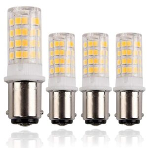 maotopcom 4w ba15d led corn light bulbs- ba15d led double contact bayonet base sewing machine bulb 120v warm white 3000k led corn bulb 40w halogen replacement bulb(4 pack)