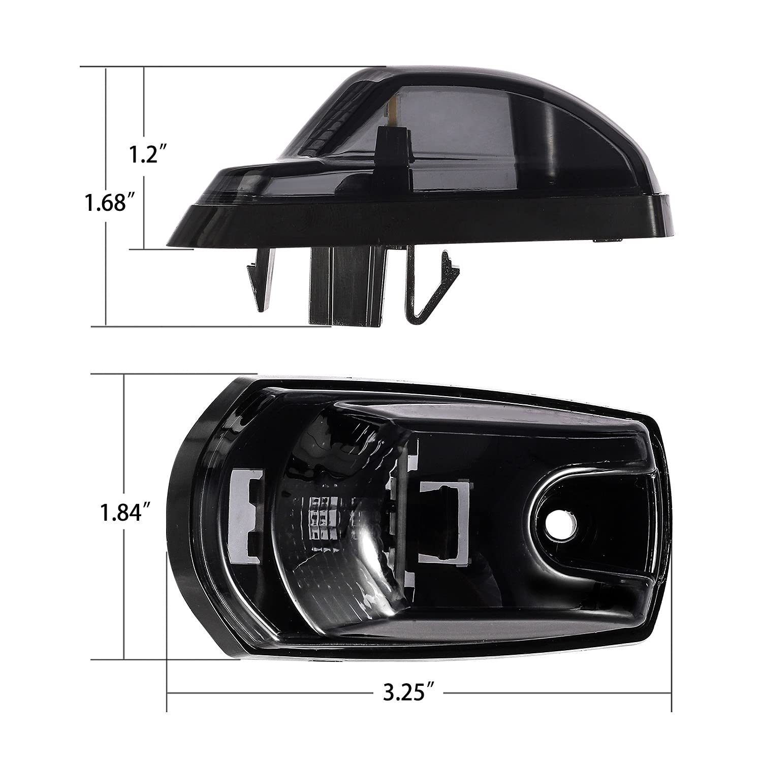 Partsam 5Pcs for F250 F350 F450 Smoke Cab Lights Amber LED Cab Marker Roof Running Top Clearance Lights Assembly Compatible with Ford F-250 F-350 F-450 F-550 Super Duty 2017-2021 264343BK