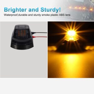 Partsam 5Pcs for F250 F350 F450 Smoke Cab Lights Amber LED Cab Marker Roof Running Top Clearance Lights Assembly Compatible with Ford F-250 F-350 F-450 F-550 Super Duty 2017-2021 264343BK