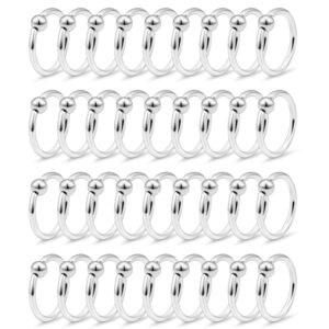 Ftovosyo 14G 36PCS Captive Bead Ring Stainless Steel Nose Nostril Septum Tragus Belly Helix Lip Eyebrow Earring Hoop Rings for Women 10mm