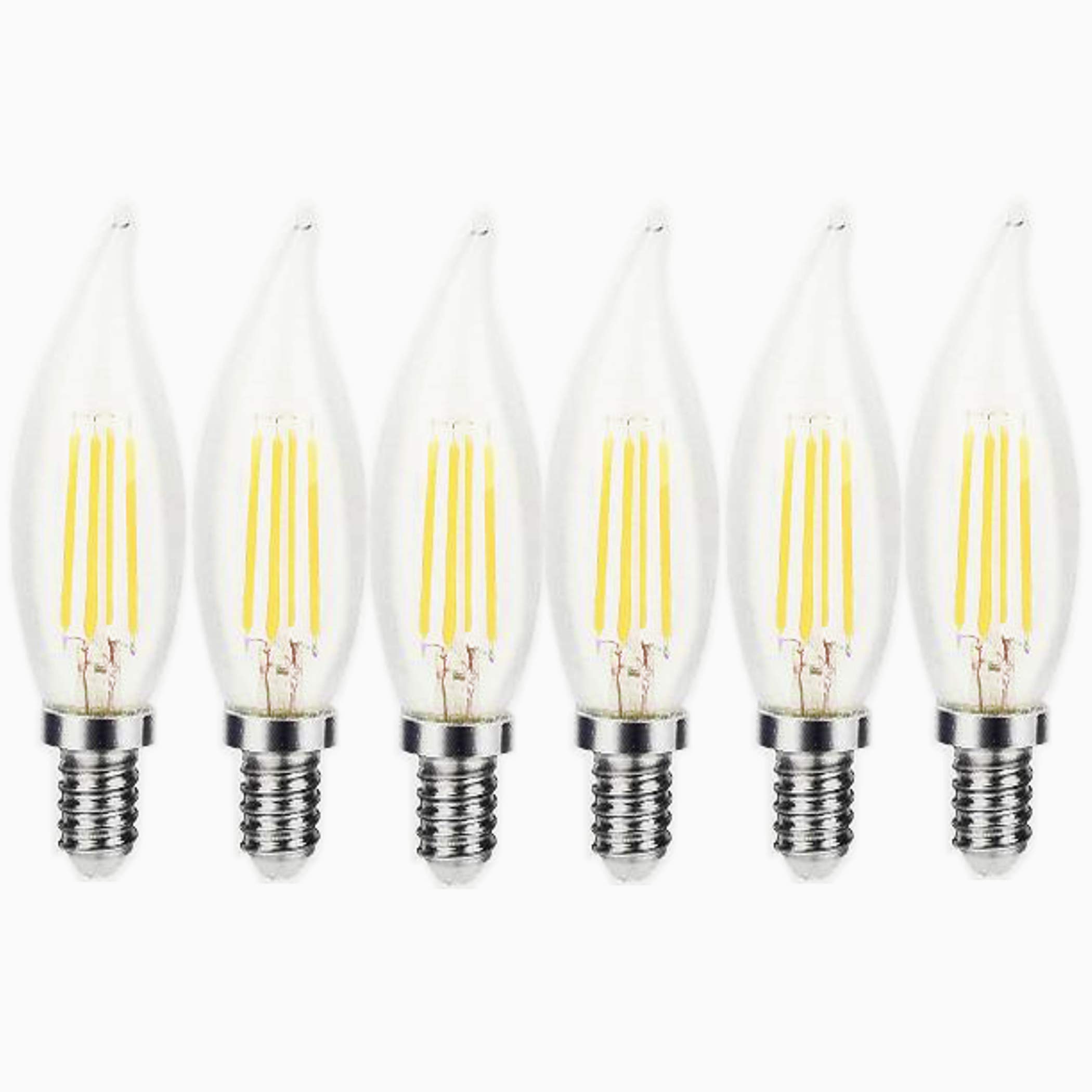 GE 6 Pack LED Dimmable 60W Equivalent 4.5W Candelabra Base Light Bulbs